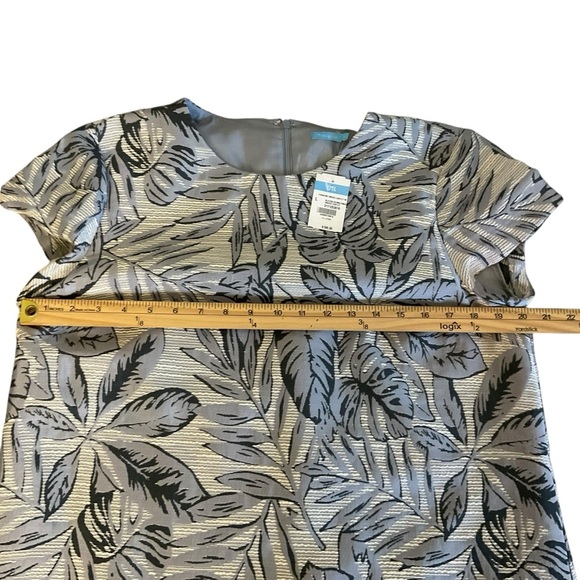 J.McLaughlin Francine Indigo Leaflet Jacquard Shift Dress L NWT - Picture 7 of 9